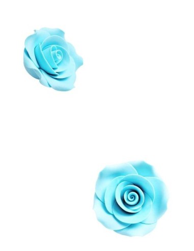 ROSE IN ZUCCHERO PICCOLE AZZURRE 2,5CM 8PZ