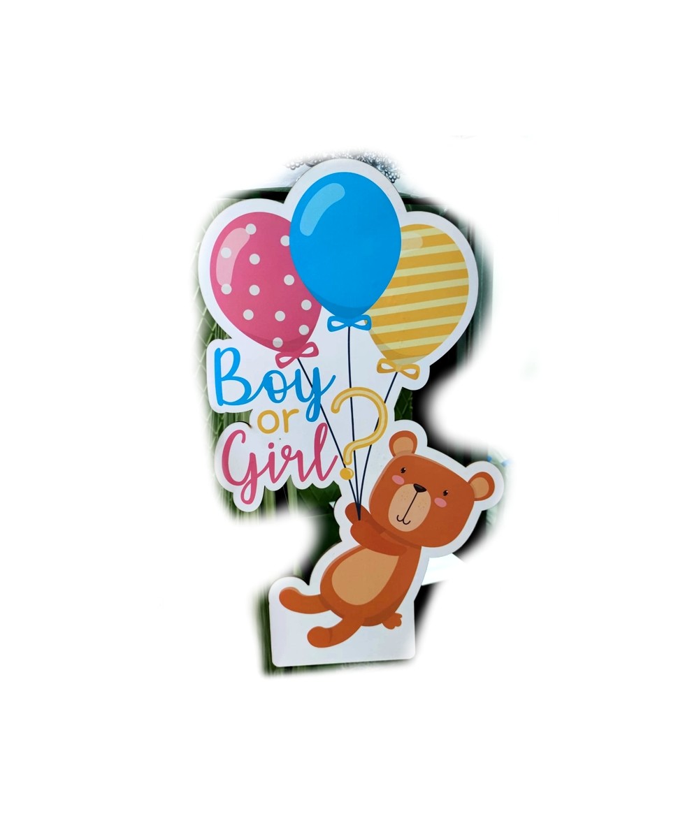 Pallone in Mylar Boy or Girl, 35cm, mix colori stampa dorata Partydeco