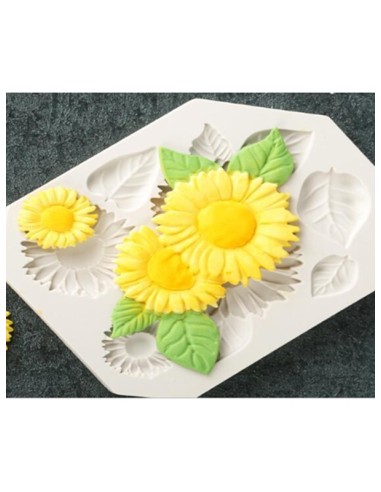 STAMPINO IN SILICONE FIORI E FOGLIE 9,6 CM