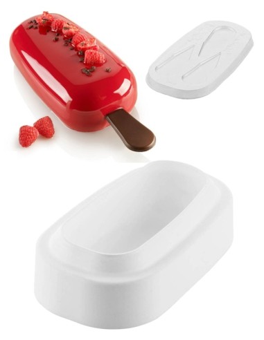 STAMPO IN SILICONE MAXI GELATO CON TERMOFORMATO 18,5X9,5 CM