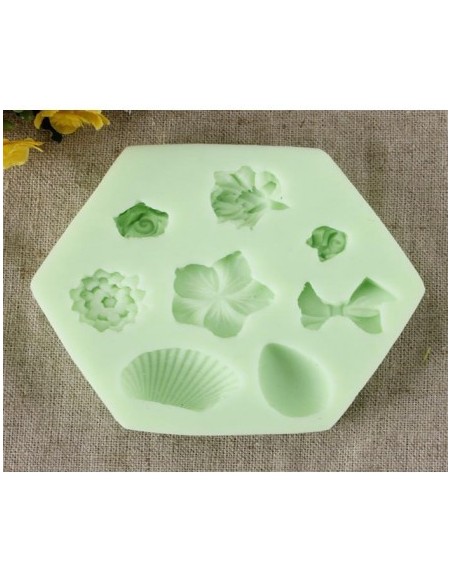 STAMPO IN SILICONE MINI NATURA FIORI ROSA 8 CAVITA