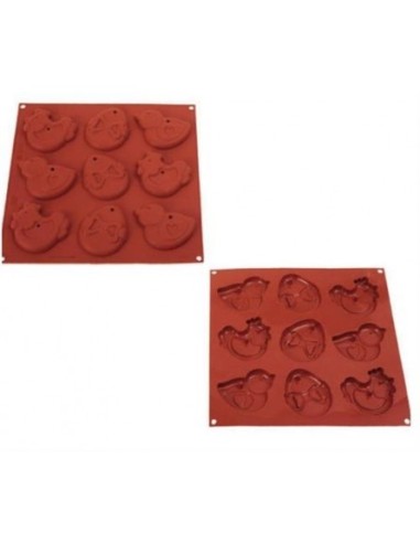 STAMPO IN SILICONE PASQUA PULCINI UOVA IN TERRACOTTA 84 x 85.5 h 14MM