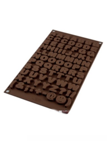 STAMPO SILICONE PER CIOCCOLATINI LETTERE E SIMBOLI 2 CM