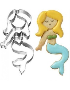 STAMPO TAGLIAPASTA SIRENA MARINA SEDUTA IN ACCIAIO INOX 11CM