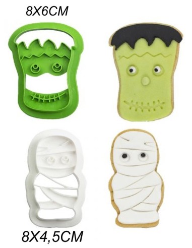 TAGLIAPASTA BISCOTTI  IN PLASTICA HALLOWEEN MONSTERS 2 PZ