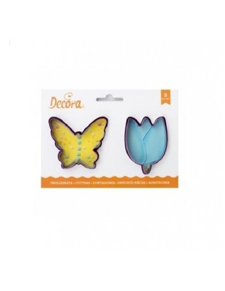 TAGLIAPASTA IN PLASTICA FARFALLA E FIORE  2PZ