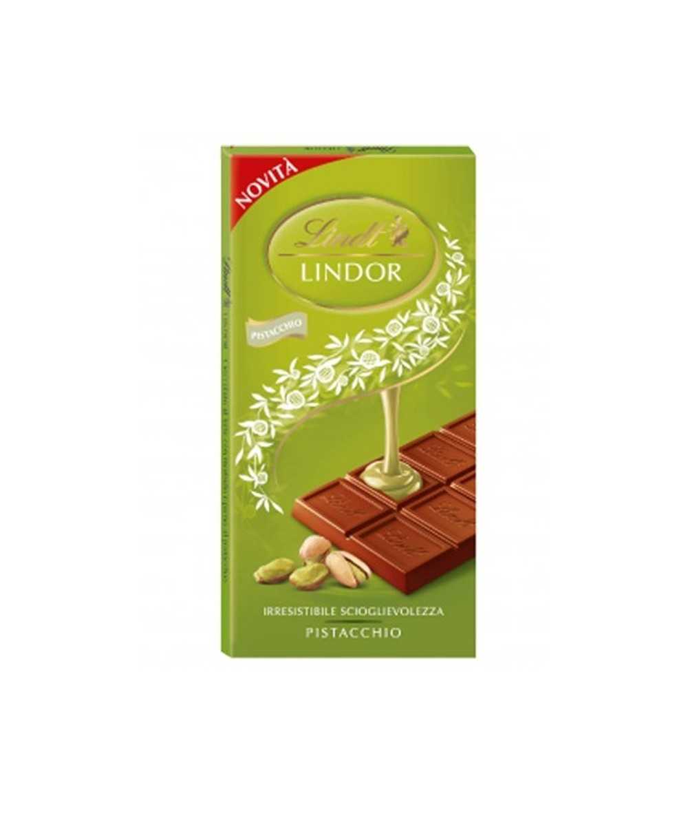 TAVOLETTA LINDOR CIOCCOLATO AL LATTE CON MORBIDO RIPIENO AL PISTACCHIO 100GR