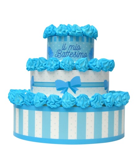 TORTA DI MARSHMALLOW E VINILE ORSETTO CELESTE 35X38 CM