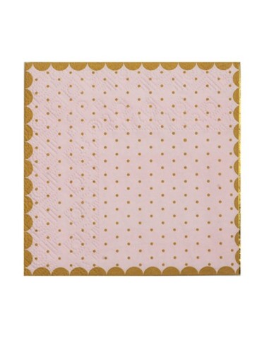 TOVAGLIOLI ROSA POIS ORO 20 PZ 25X25 CM