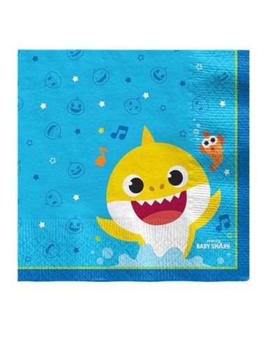 TOVAGLIOLI SQUALO BABY SHARK  33X33 CM 16 PZ