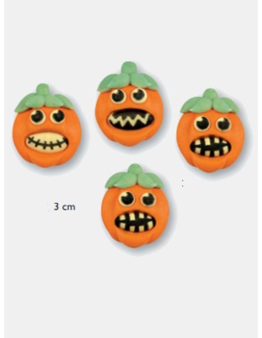 ZUCCHE IN ZUCCHERO HALLOWEEN 4 PZ ASSORTITI 3 CM