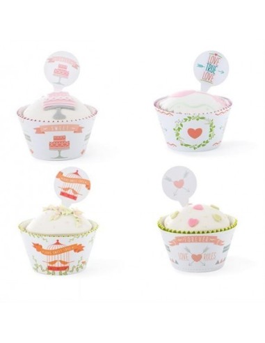 AVVOLGI MUFFIN AMORE CON PICK 12 PEZZI