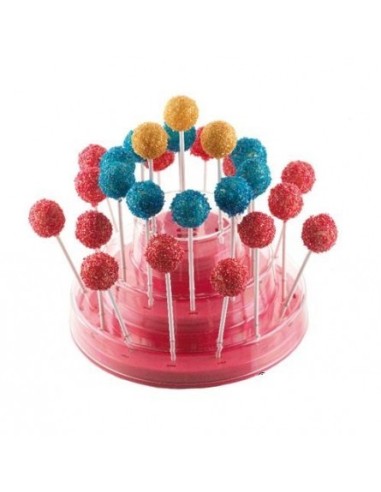 ESPOSITORE CAKE POPS ROSA METALLIZATO 3 PIANI